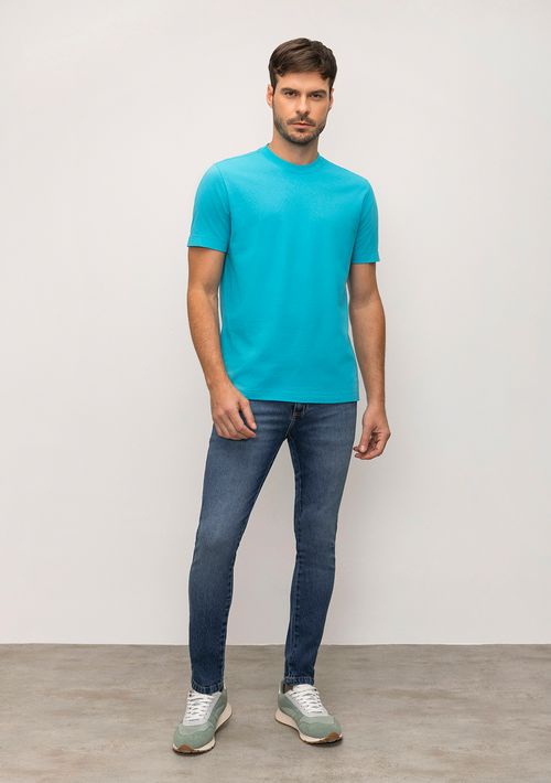 Calça Skinny Cós Baixo Bolso Relogio Jeans
