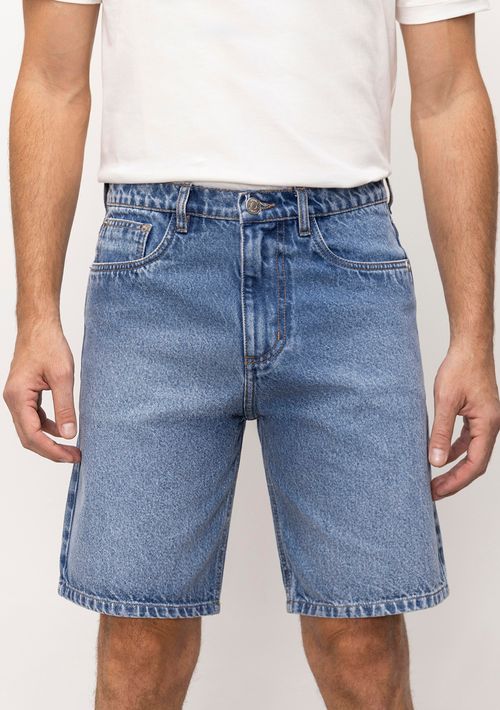 Bermuda Reta Bolso Relogio Jeans