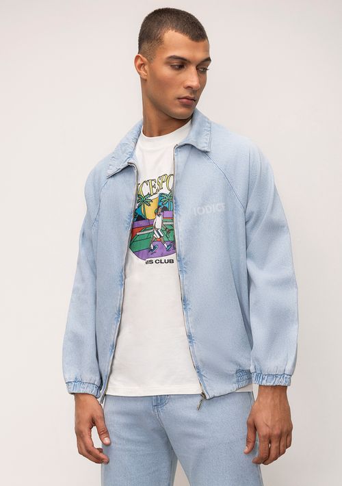 Jaqueta Over Com Laser Jeans