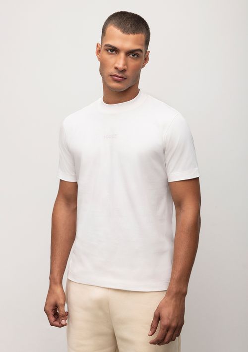 Camiseta Reta Careca Com Silk Logo Frente Off White