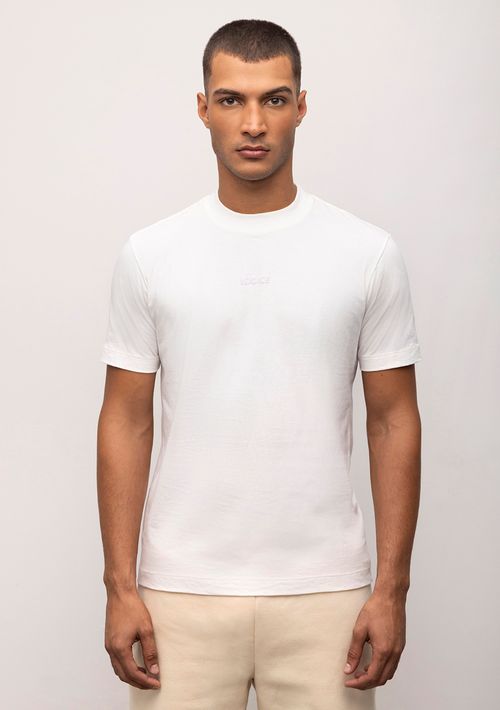 Camiseta Reta Careca Com Silk Logo Frente Off White