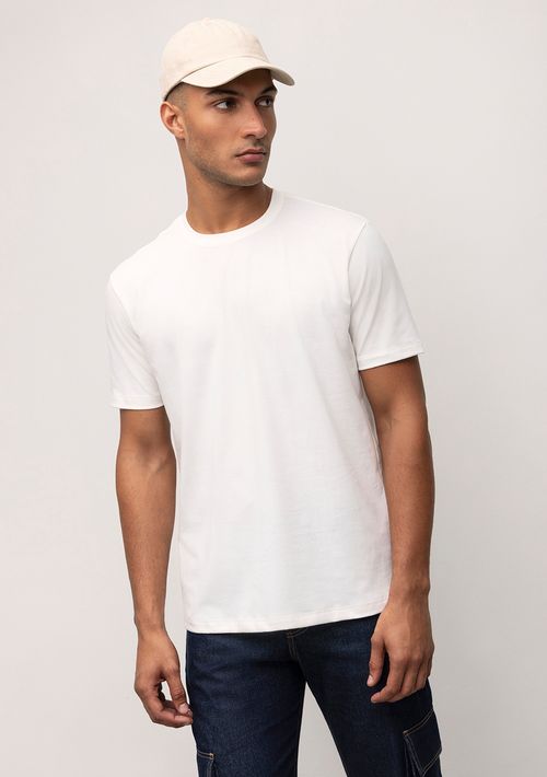 Camiseta Reta Careca Com Silk Logo Costas Off White