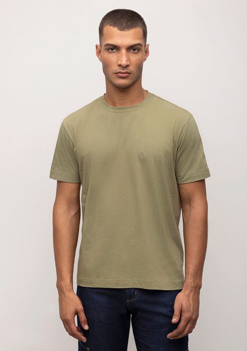 Camiseta Reta Careca Com Silk Logo Marca Verde