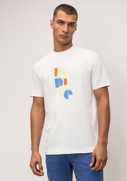 Camiseta Reta Careca Estampa Frente Off White