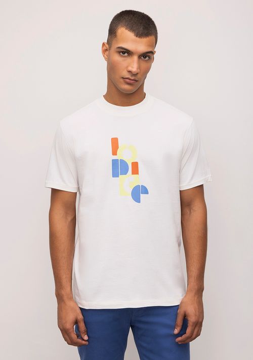 Camiseta Reta Careca Estampa Frente Off White
