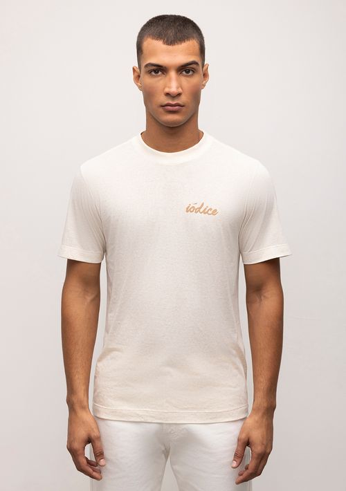 Camiseta Reta Careca Logo Manuscrito Cru