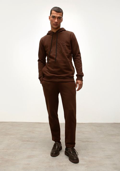 Calca Jogger Cós Elástico Cordão Cós Marrom