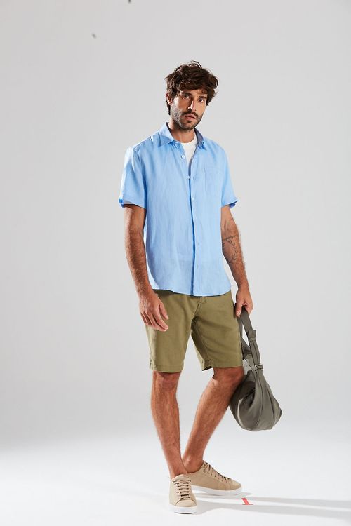 Bermuda Reta Bolso Faca Verde