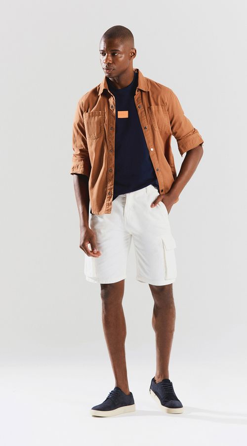 Bermuda Cargo Detalhe Bolso Off White