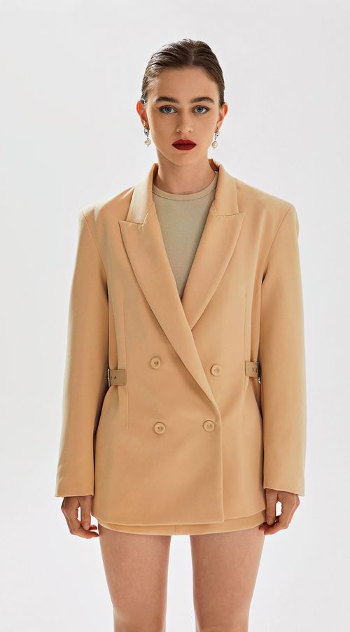 Blazer Iódice Detalhe Lateral Bege
