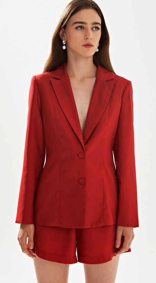 Blazer Iódice Detalhe Torção Costas Vermelho