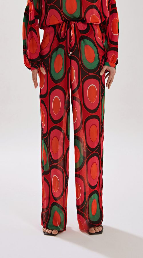 Calca Iódice Reta Cós Alto Com Amarração Preto