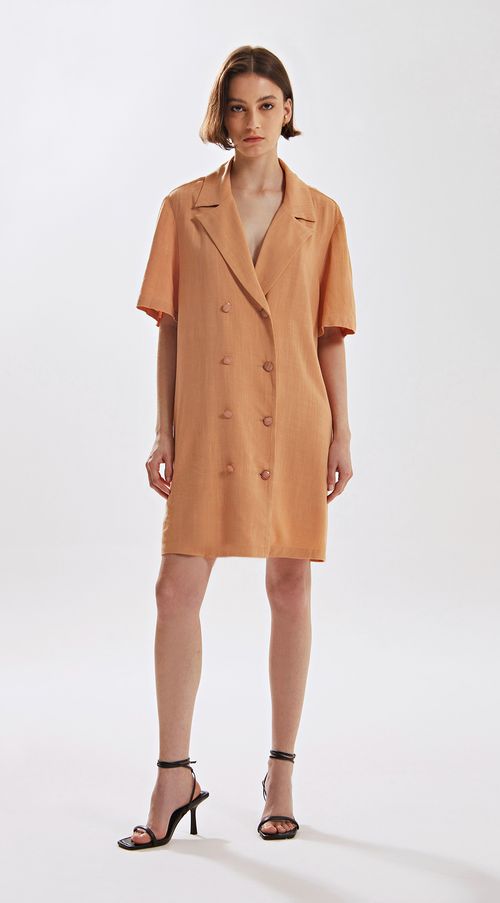 Vestido Iódice Curto Decote V Com Faixa Laranja