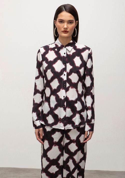 Camisa Iódice Manga Longa Com Botões Roxo