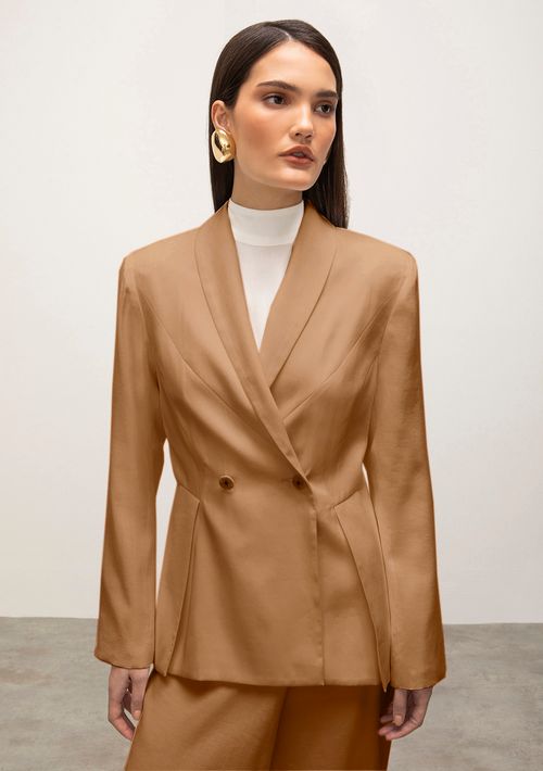 Blazer Iódice Com Botão Com Recorte Verde