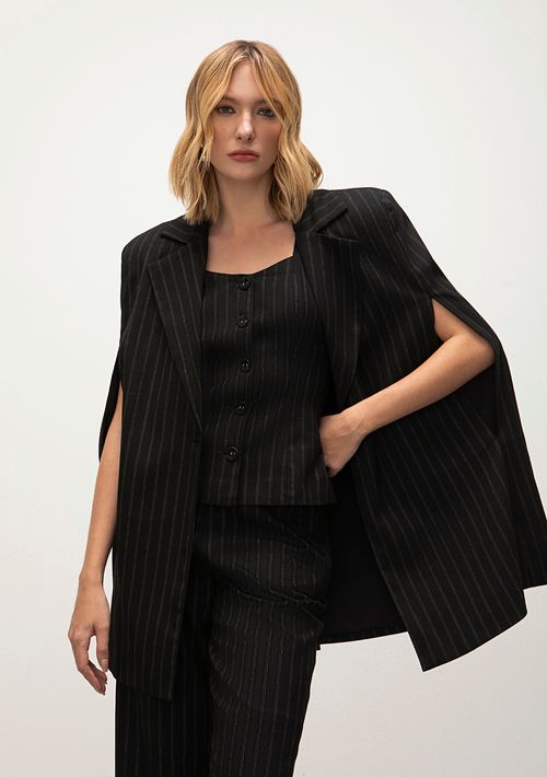 Blazer Iódice Capa Com Botões Preto