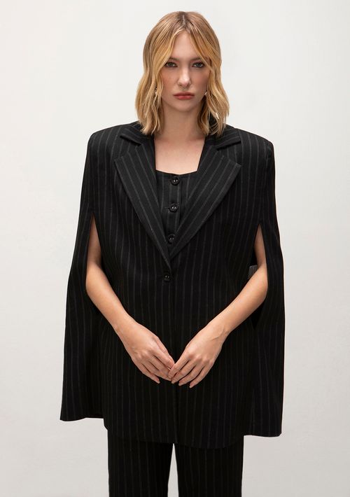 Blazer Iódice Capa Com Botões Preto