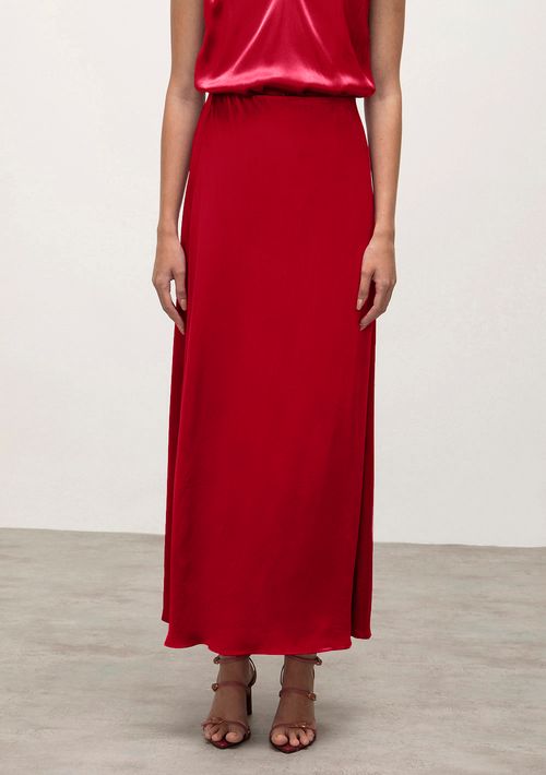 Saia Iódice Longa Reta Com Pence Vermelho
