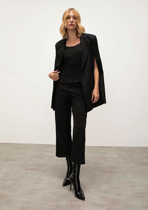 Calca Iódice Slim Cós Alto Básica Preto