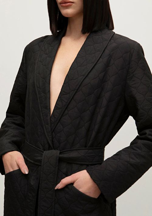 Casaco Iódice Médio Sobretudo Preto