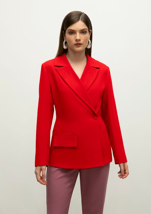 Blazer Iódice Com Transpasse Com Botões Vermelho
