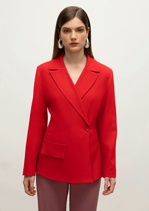 Blazer Iódice Com Transpasse Com Botões Vermelho