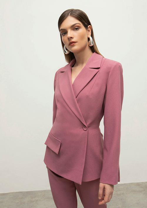 Blazer Iódice Com Transpasse Com Botões Rosa