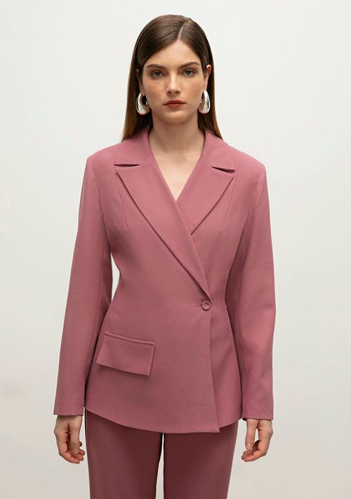 Blazer Iódice Com Transpasse Com Botões Rosa