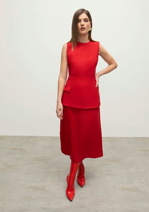 Top Iódice Reto Sem Manga Decote Transpassado Vermelho
