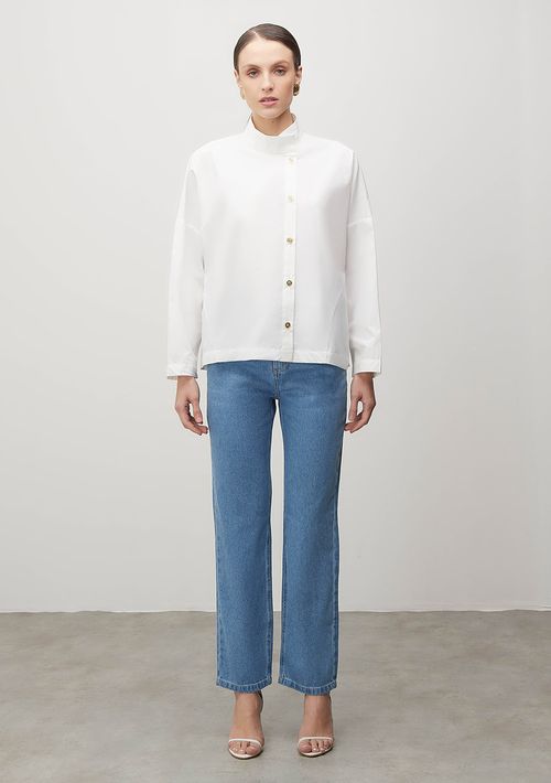 Camisa Iódice Manga 7/8 Com Transpasse Off White