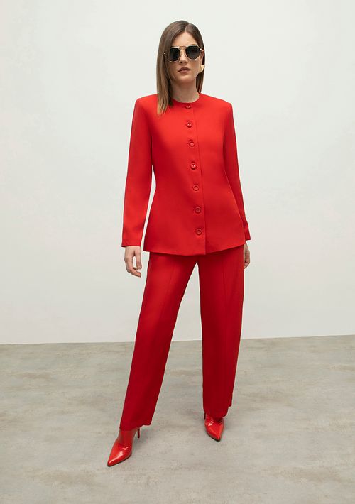 Blazer Iódice Com Botão Alfaiataria Vermelho