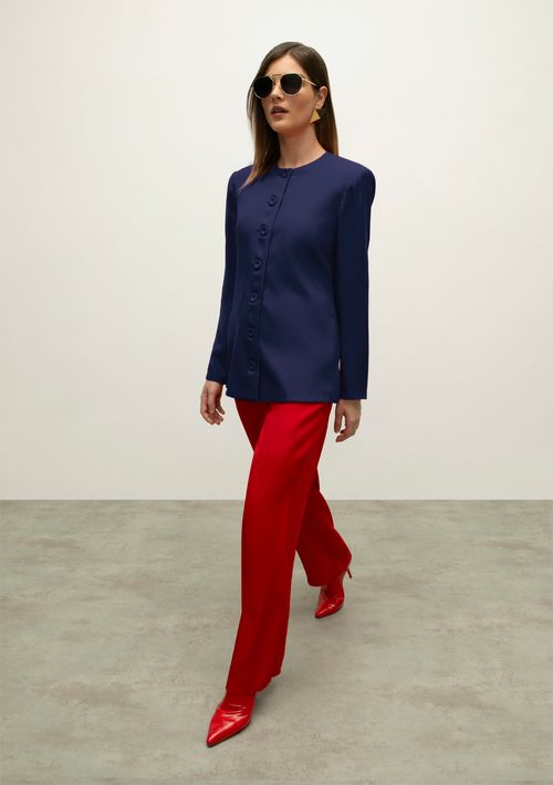 Blazer Iódice Com Botão Alfaiataria Azul