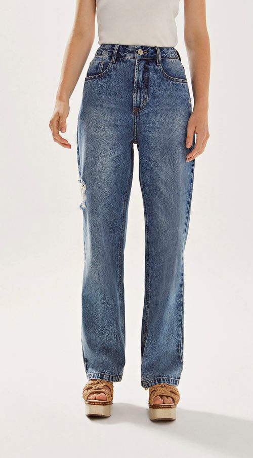 Calca Iódice Wide Cós Alto Tradicional Jeans