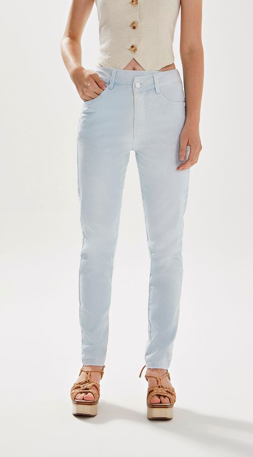 Calca Iódice Skinny Cós Alto Detalhe Cós Jeans