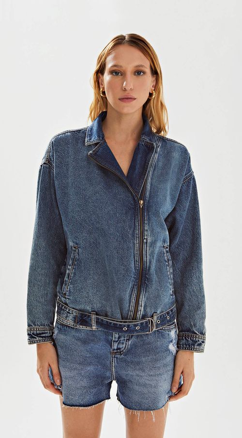 Jaqueta Iódice Perfecto Com Cinto Jeans