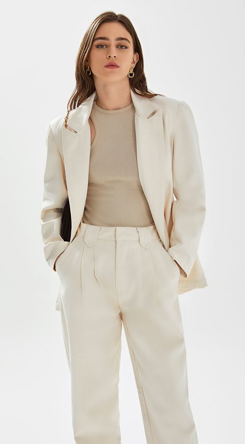 Blazer Iódice Com Lapela Cru