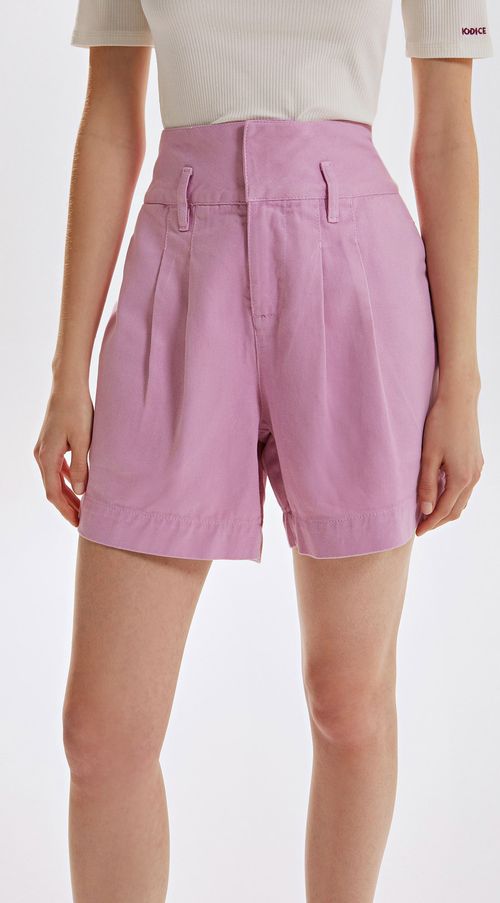 Shorts Iódice Alfaiataria Com Pregas Lilas