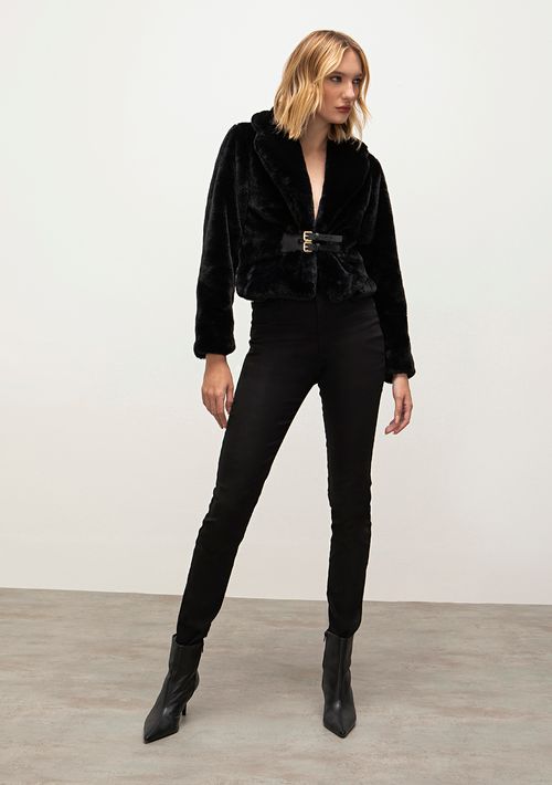 Calca Iódice Skinny Cós Alto Tradicional Preto
