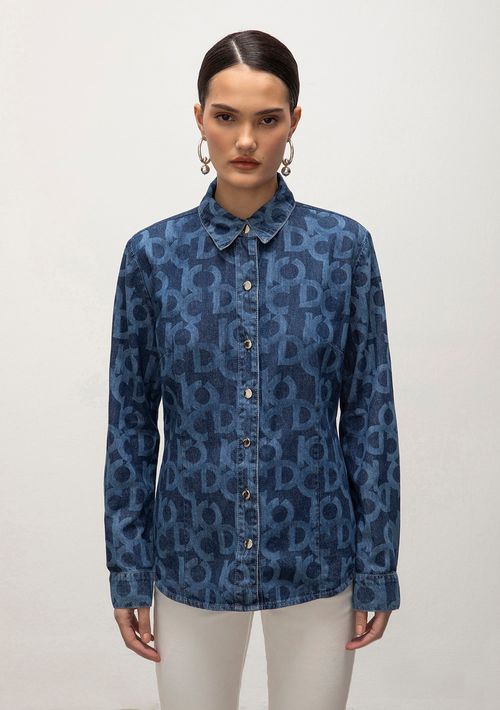 Camisa Iódice Manga Longa Com Pence Jeans