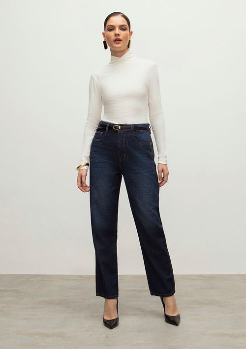 Calca Iódice Reta Cós Alto Tradicional Jeans