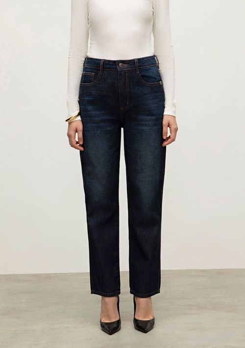 Calca Iódice Reta Cós Alto Tradicional Jeans