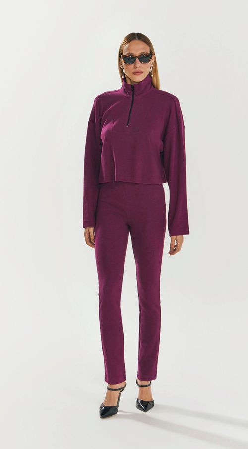 Calca Iódice Skinny Cós Intermediário Básica Bordo