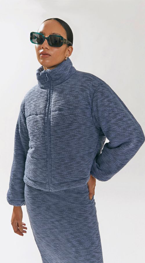 Jaqueta Iódice Reta Puffer Jeans