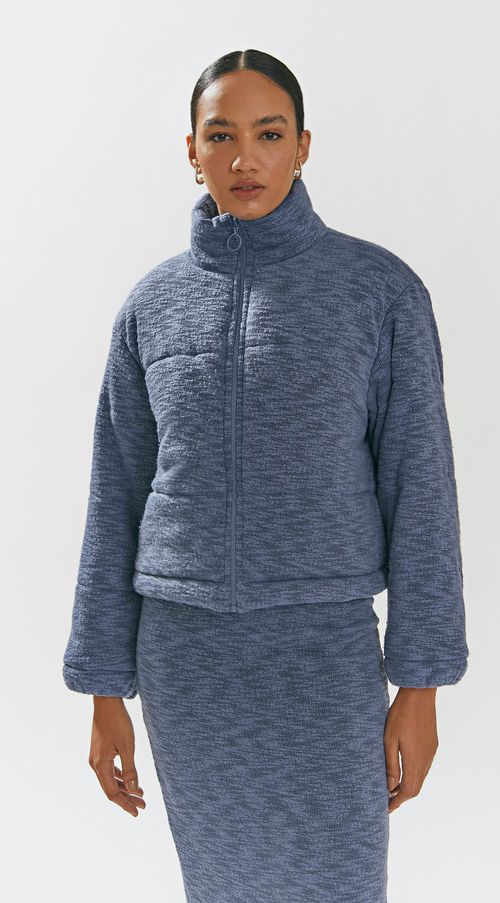 Jaqueta Iódice Reta Puffer Jeans