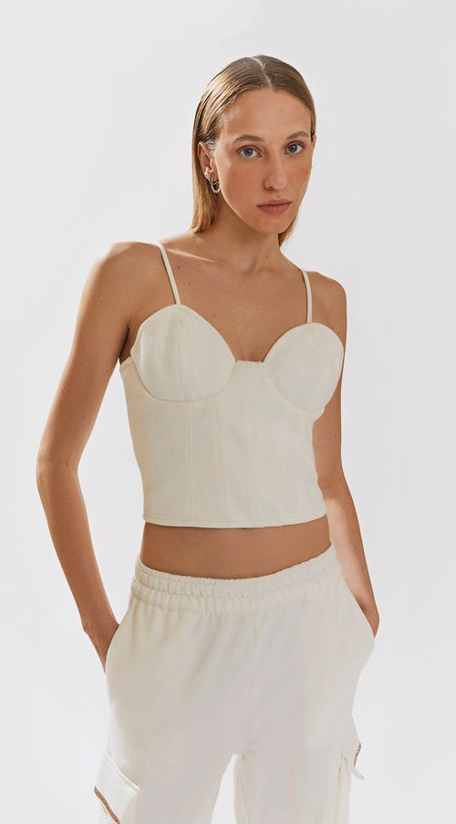 Corselet Iódice Com Recorte Off White