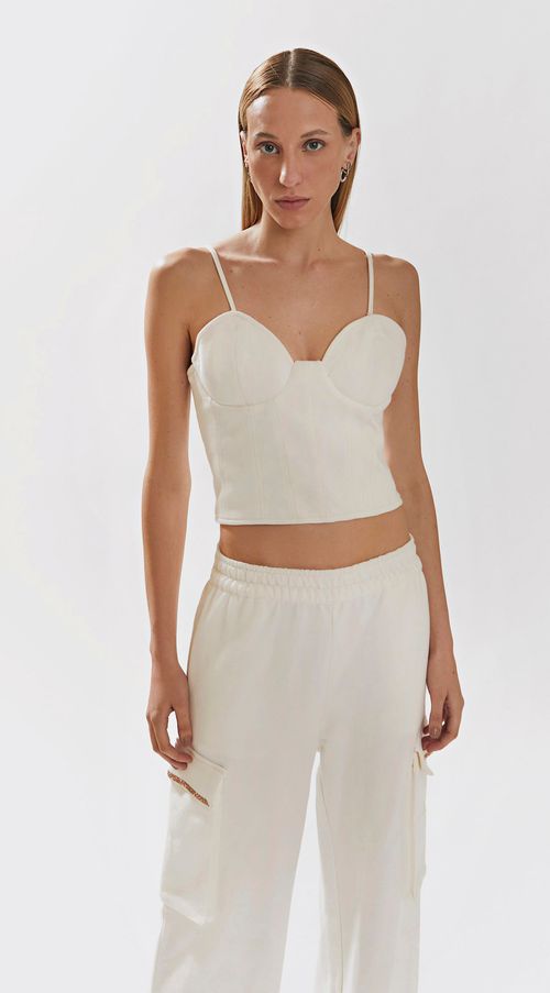 Corselet Iódice Com Recorte Off White