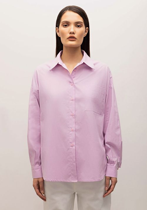 Camisa Iódice Manga Longa Com Bolso Lilas