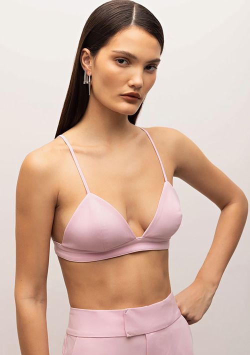 Top Iódice Justo Alça Detalhe Elástico Rosa