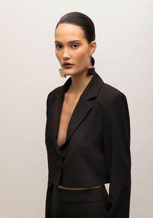 Blazer Iódice Alfaiataria Com Botões Preto
