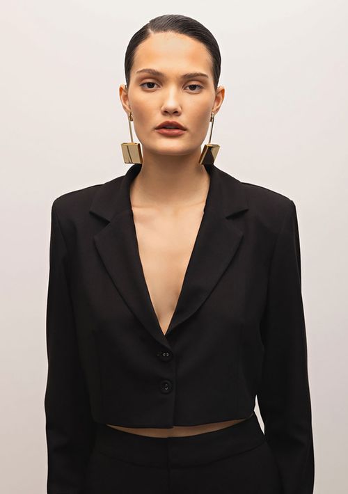 Blazer Iódice Alfaiataria Com Botões Preto